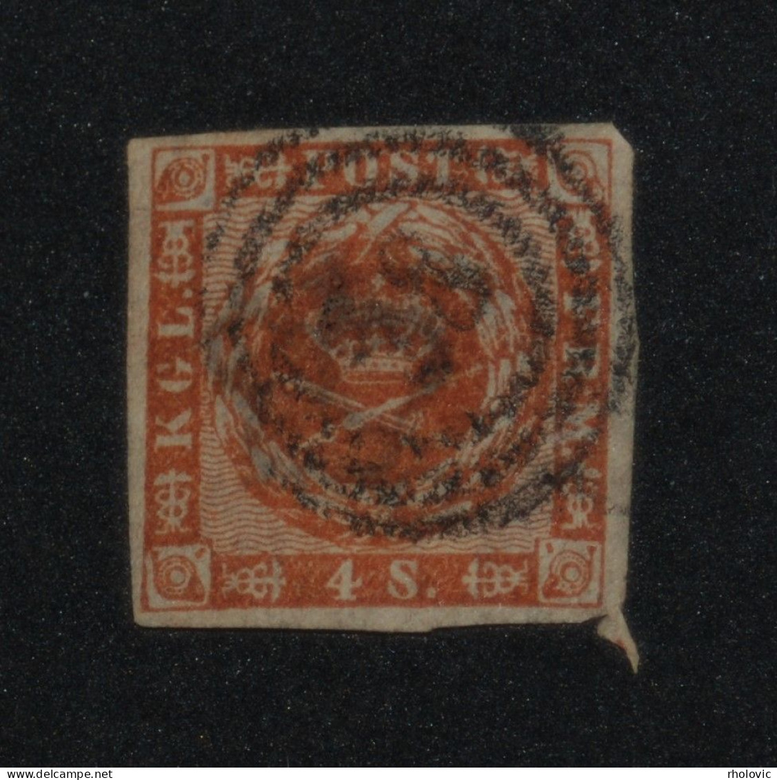 DENMARK 1862, Horn With Lines, 4 S, Mi #7, Used, CV: €20 - Used Stamps