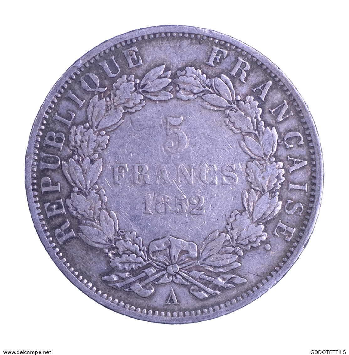 II ème République- 5 Francs Louis-Napoléon Bonaparte, 1852 Paris - 5 Francs