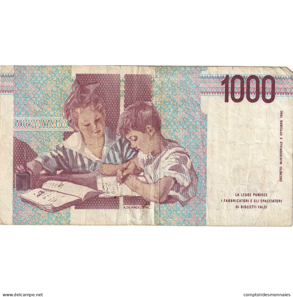 Billet, Italie, 1000 Lire, 1990, 1990-10-03, KM:114b, TTB - 1000 Lire