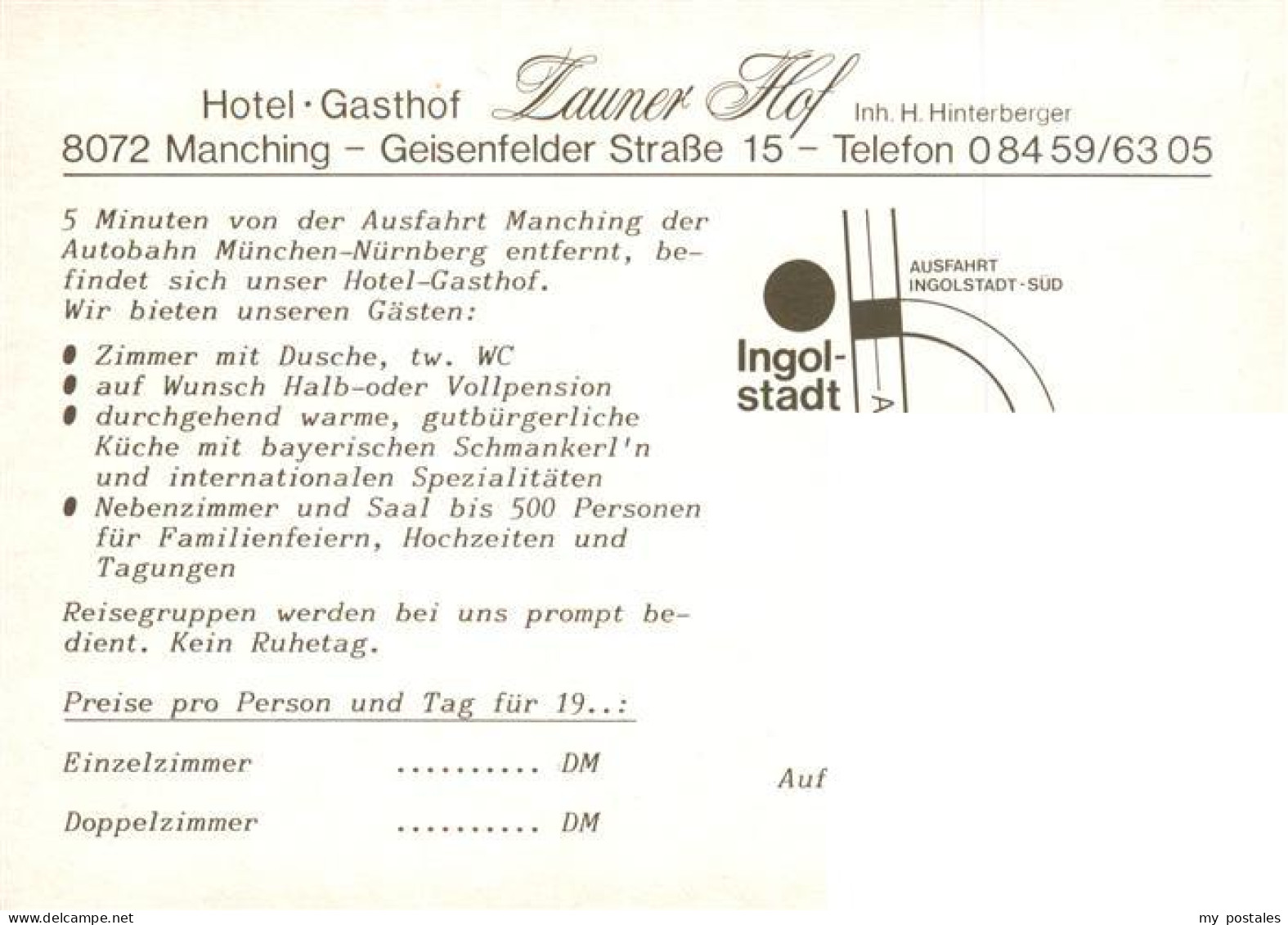 73951495 Manching Hotel Gasthof Launer Hof Restaurant Fremdenzimmer - Manching