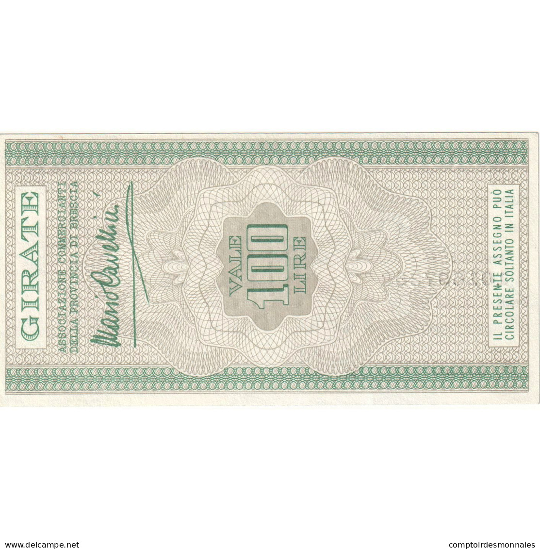 Billet, Italie, 100 Lire, 1976, 1976-11-15, Brescia, NEUF - [10] Checks And Mini-checks