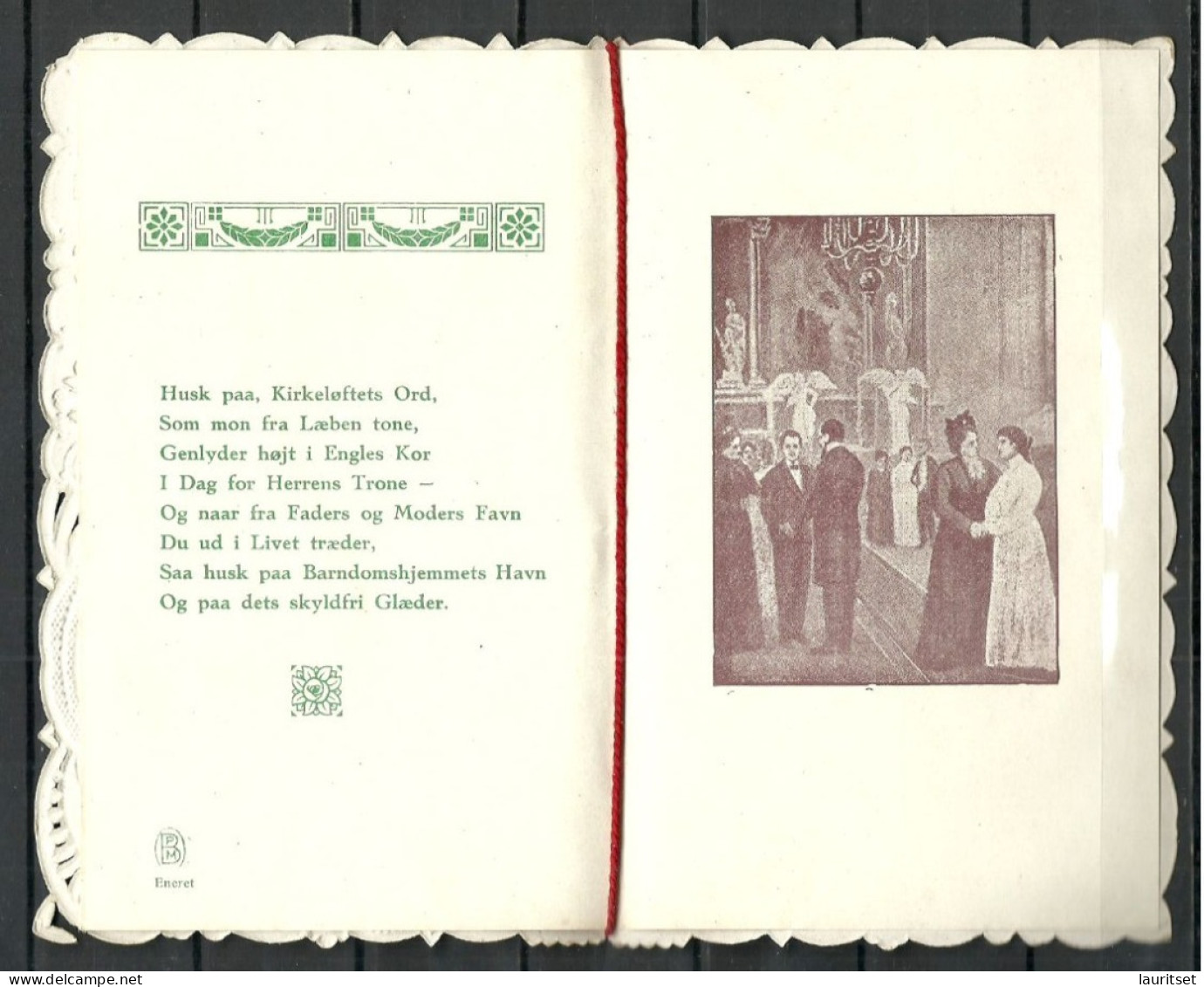 DENMARK Very Old Interesting Confirmation Konfirmation Kommunion Gratulation Card - Communion