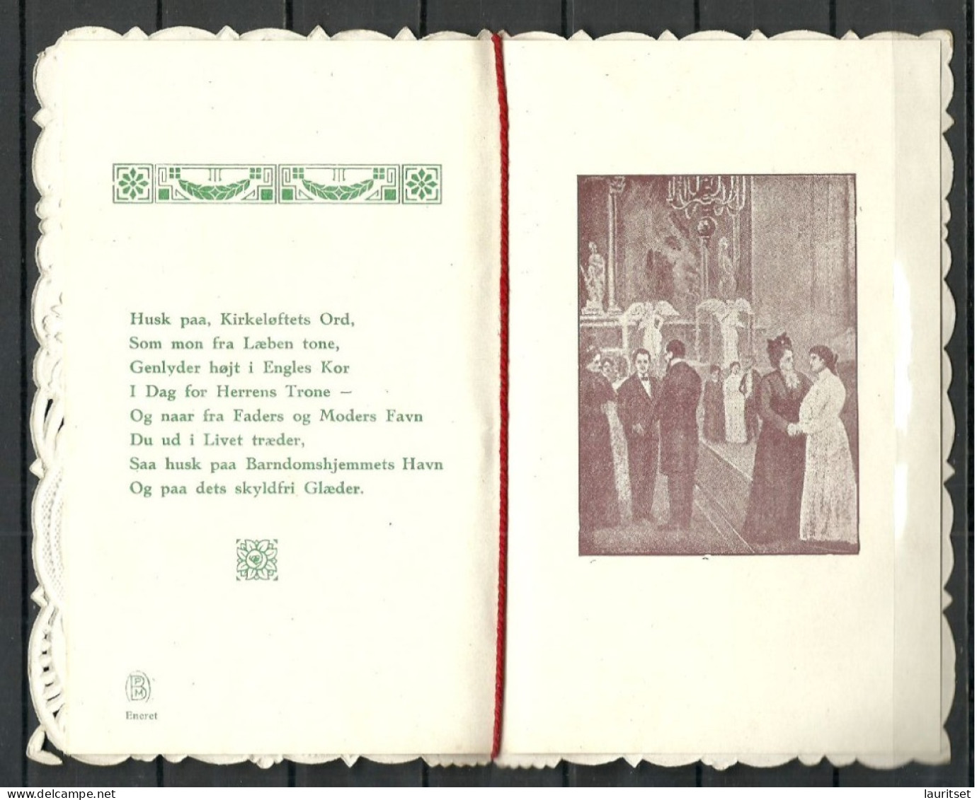 DENMARK Very Old Interesting Confirmation Konfirmation Kommunion Gratulation Card - Comuniones