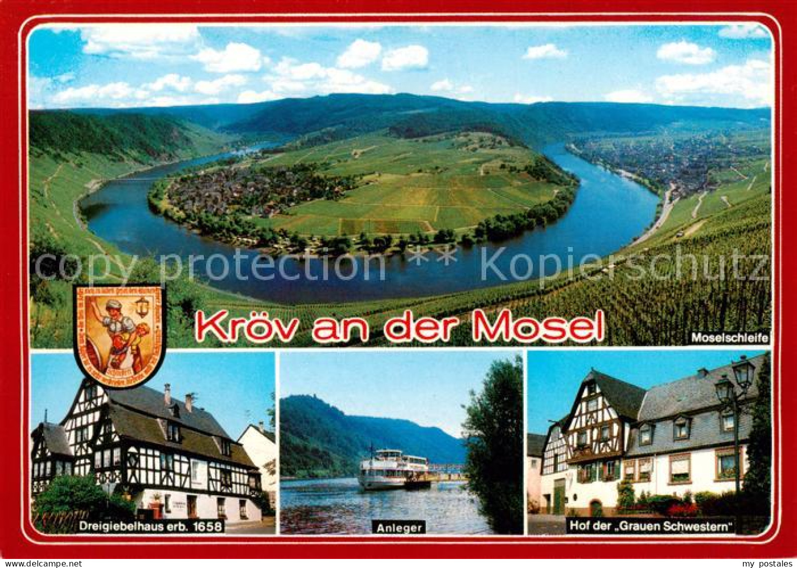 73836785 Kroev Croev Croev Mosel Fliegeraufnahme Moselschleife Dreigiebelhaus An - Kroev