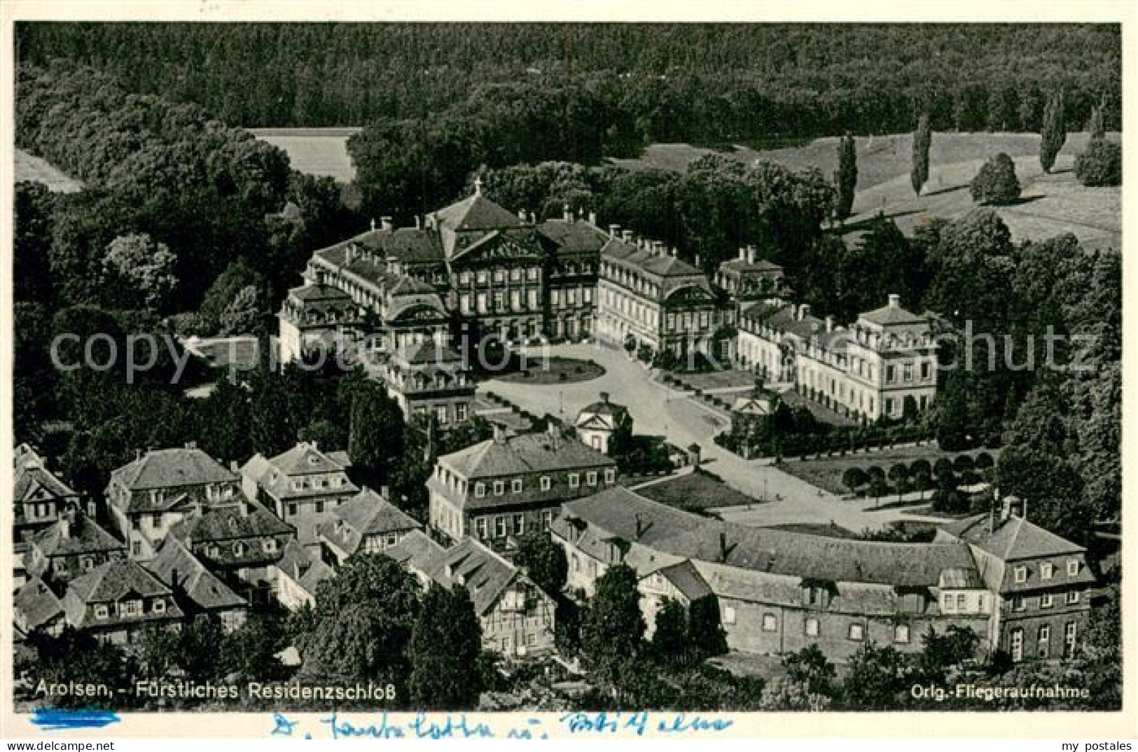 73764741 Bad Arolsen Fuerstliches Residenzschloss Original Fliegeraufnahme Bad A - Bad Arolsen