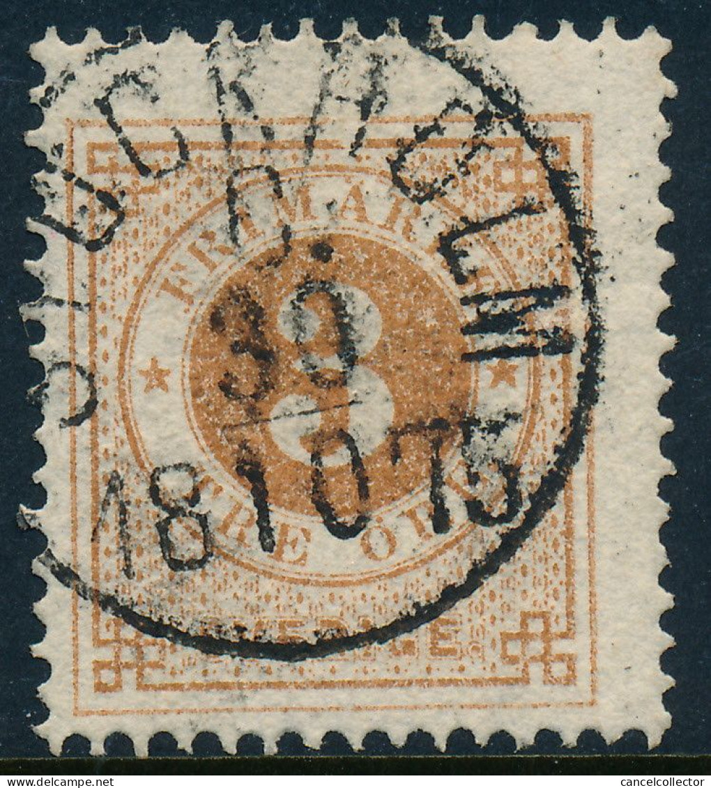 Sweden Suède Sverige: Facit 17f, 3ö Orange-brown Ringtyp P.14, F Used STOCKHOLM C Cancel (DCSV00476) - 1872-1891 Ringtyp