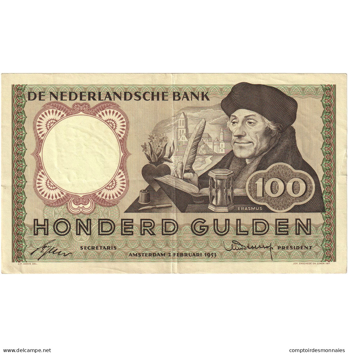 Billet, Pays-Bas, 100 Gulden, 1953, KM:88, TTB+ - 100 Florín Holandés (gulden)
