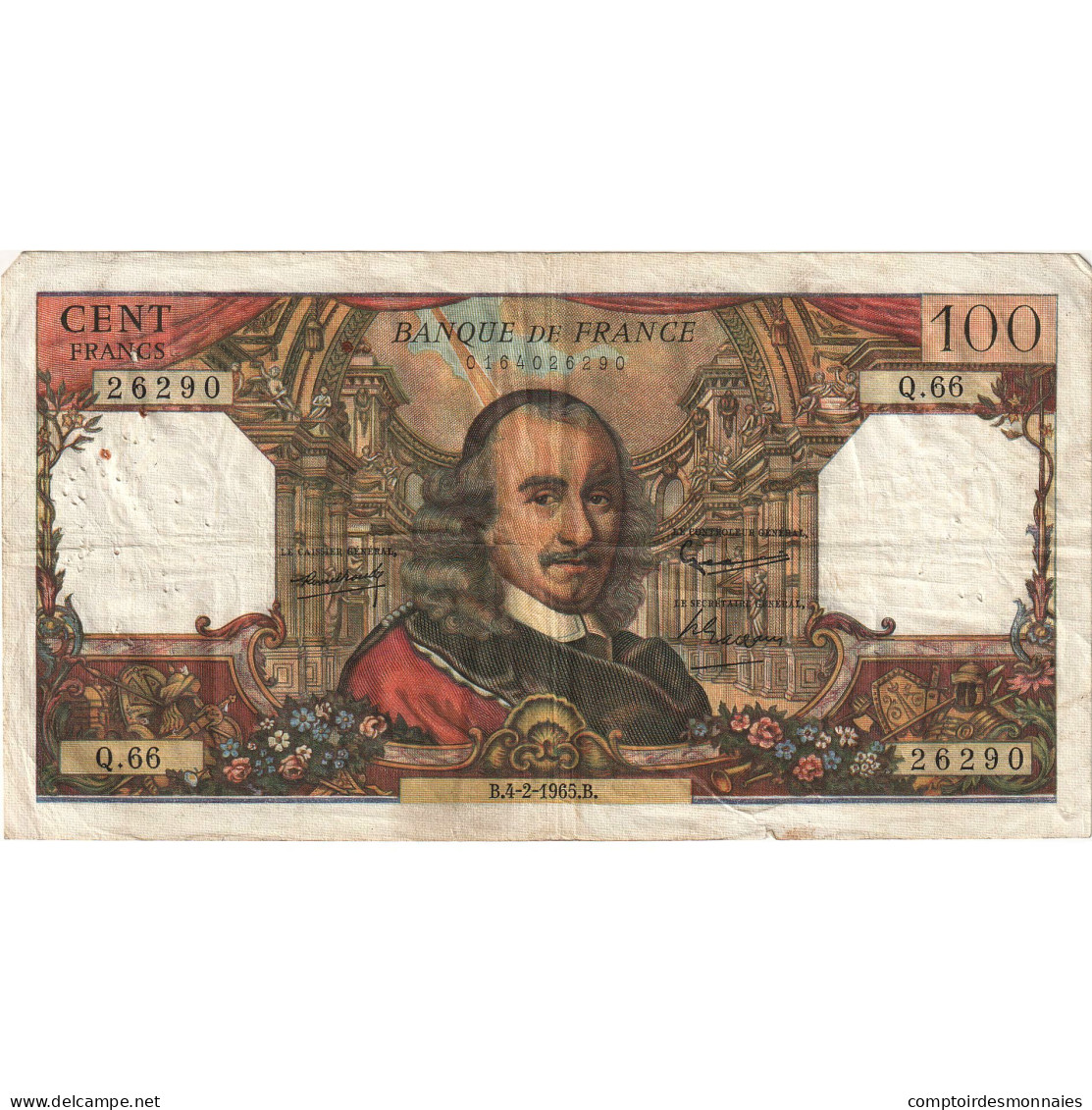 France, 100 Francs, Corneille, 1965-02-04, Q.66, TB+ - 100 F 1964-1979 ''Corneille''