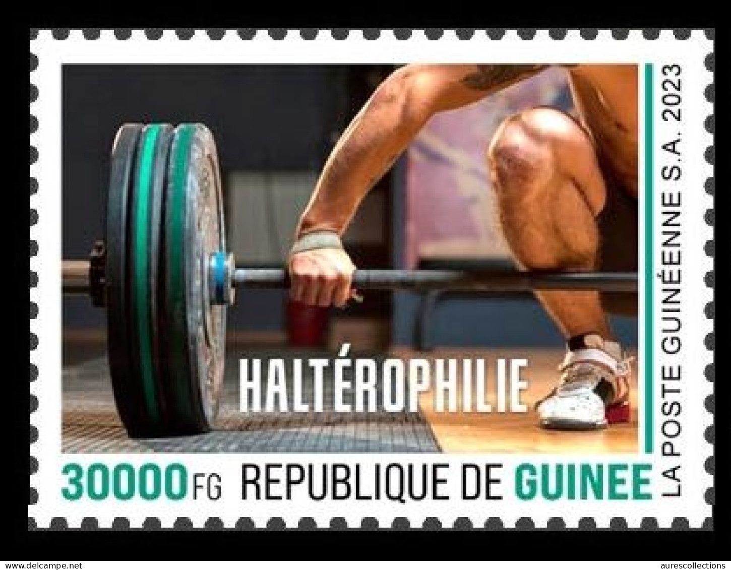 GUINEA 2023 STAMP 1V - OLYMPIC GAMES PARIS FRANCE 2024 - WEIGHT LIFTING WEIGHTLIFTING HALTEROPHILIE - MNH - Gewichtheben