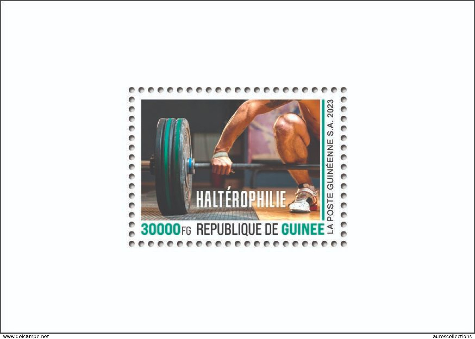 GUINEA 2023 SHEET 1V - OLYMPIC GAMES PARIS FRANCE 2024 - WEIGHT LIFTING WEIGHTLIFTING HALTEROPHILIE - LUXE MNH - Haltérophilie