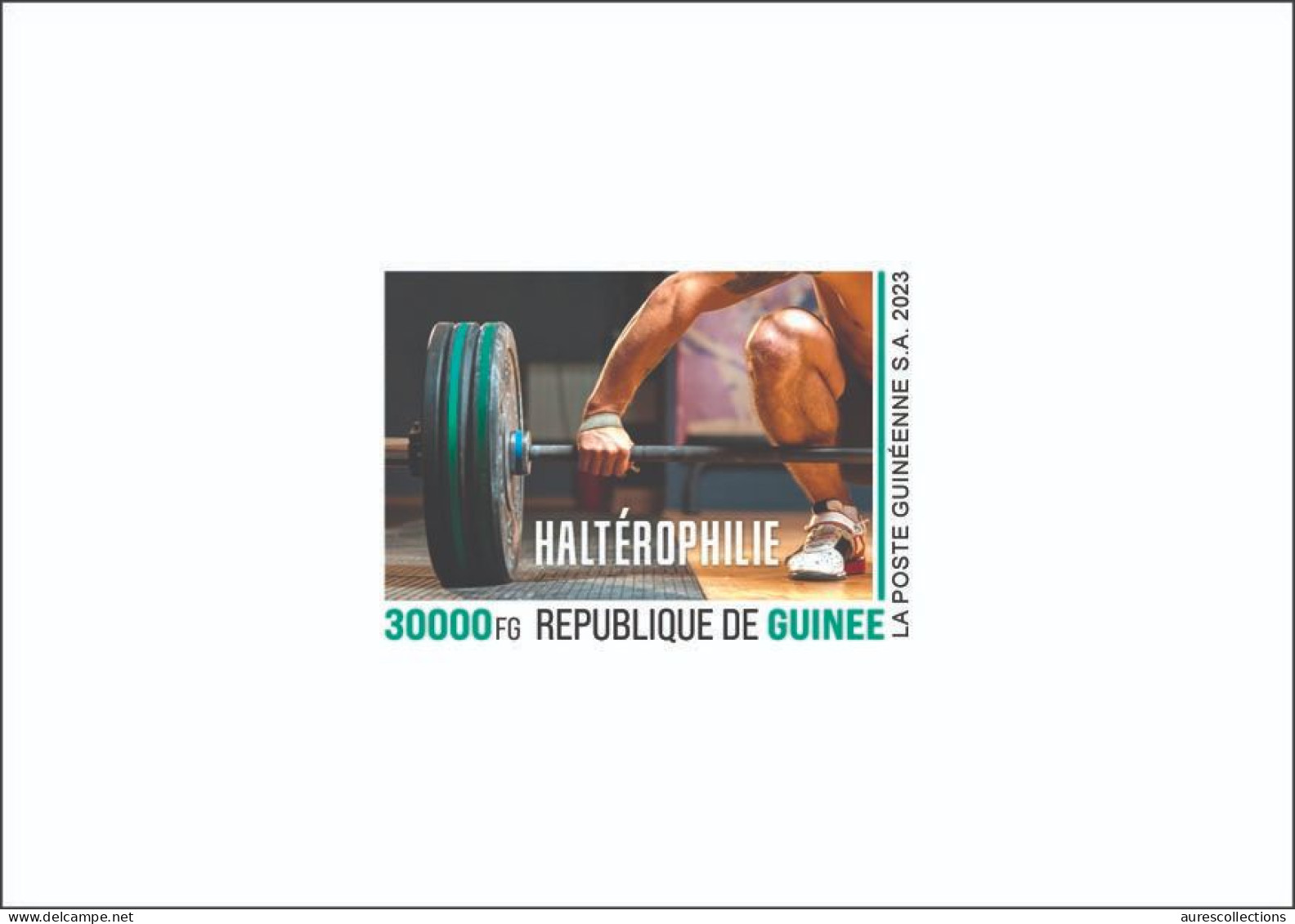 GUINEA 2023 DELUXE PROOF - OLYMPIC GAMES PARIS FRANCE 2024 - WEIGHT LIFTING WEIGHTLIFTING HALTEROPHILIE - Gewichtheben