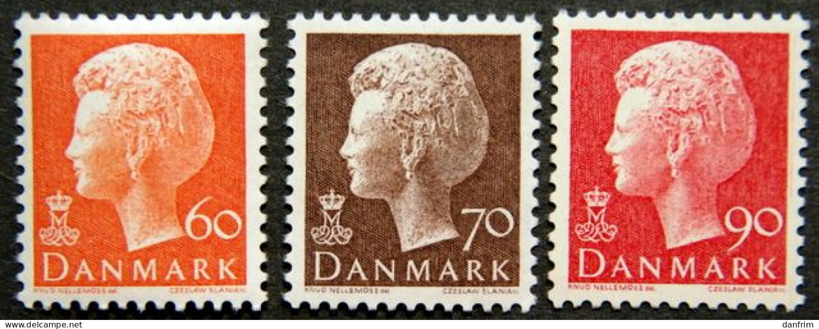 Denmark 1974  MiNr.569y-70y+571x  MNH (**)    ( Lot Ks 1520  ) - Unused Stamps