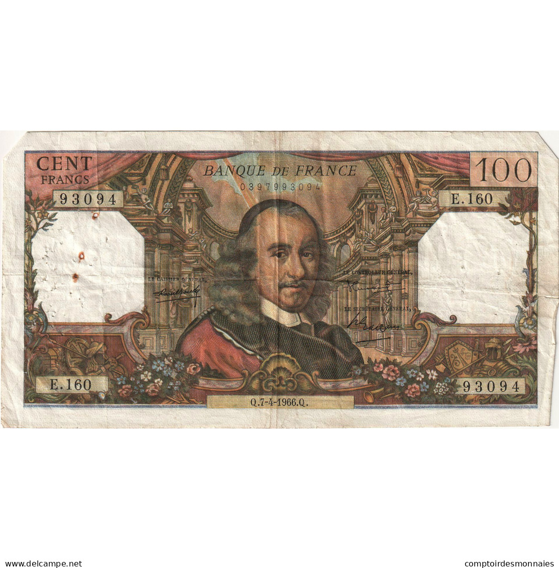 France, 100 Francs, Corneille, 1966-04-07, E.160, B - 100 F 1964-1979 ''Corneille''