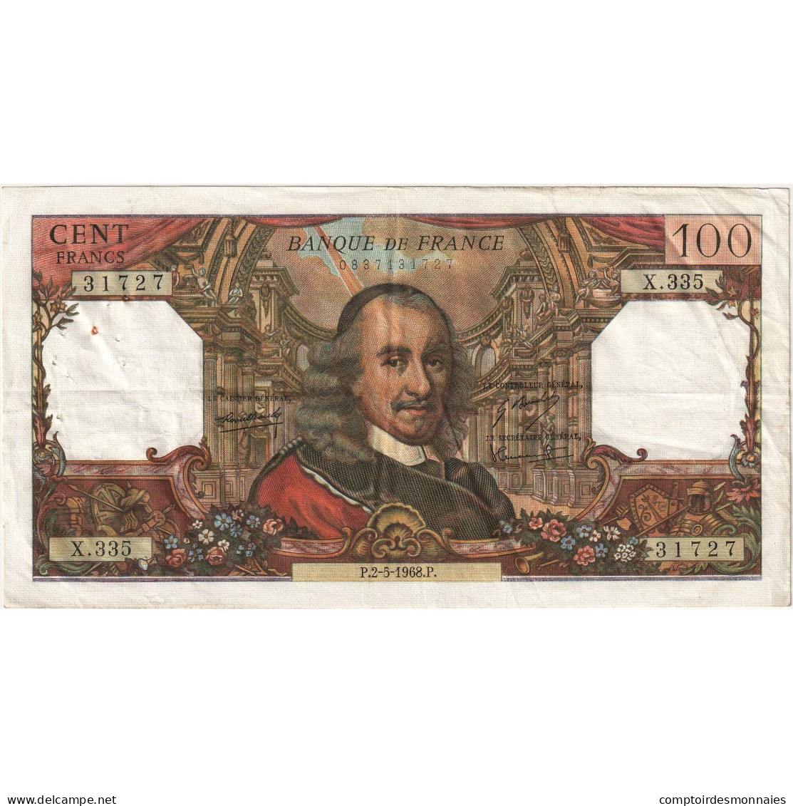 France, 100 Francs, Corneille, 1968-05-02, X.335, TTB - 100 F 1964-1979 ''Corneille''