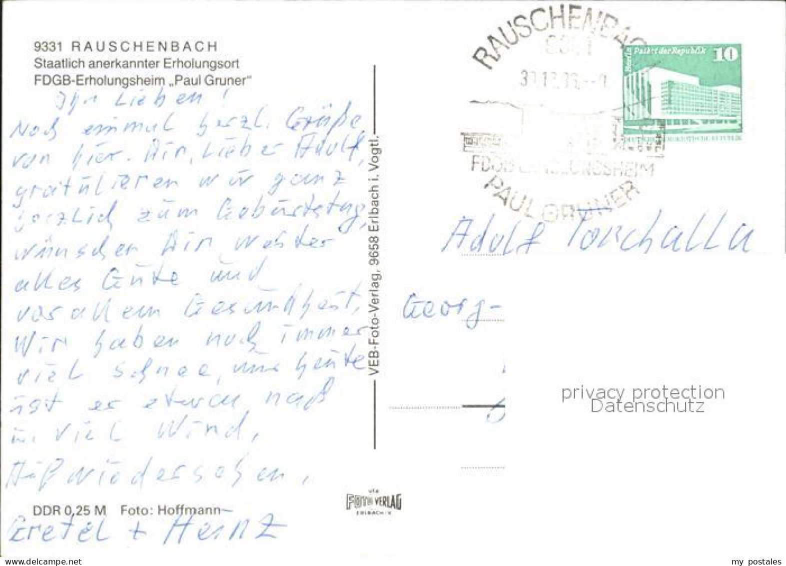 72115642 Rauschenbach Neuhausen FDGB Erholungsheim Paul Gruner Rauschenbach Neuh - Neuhausen (Erzgeb.)