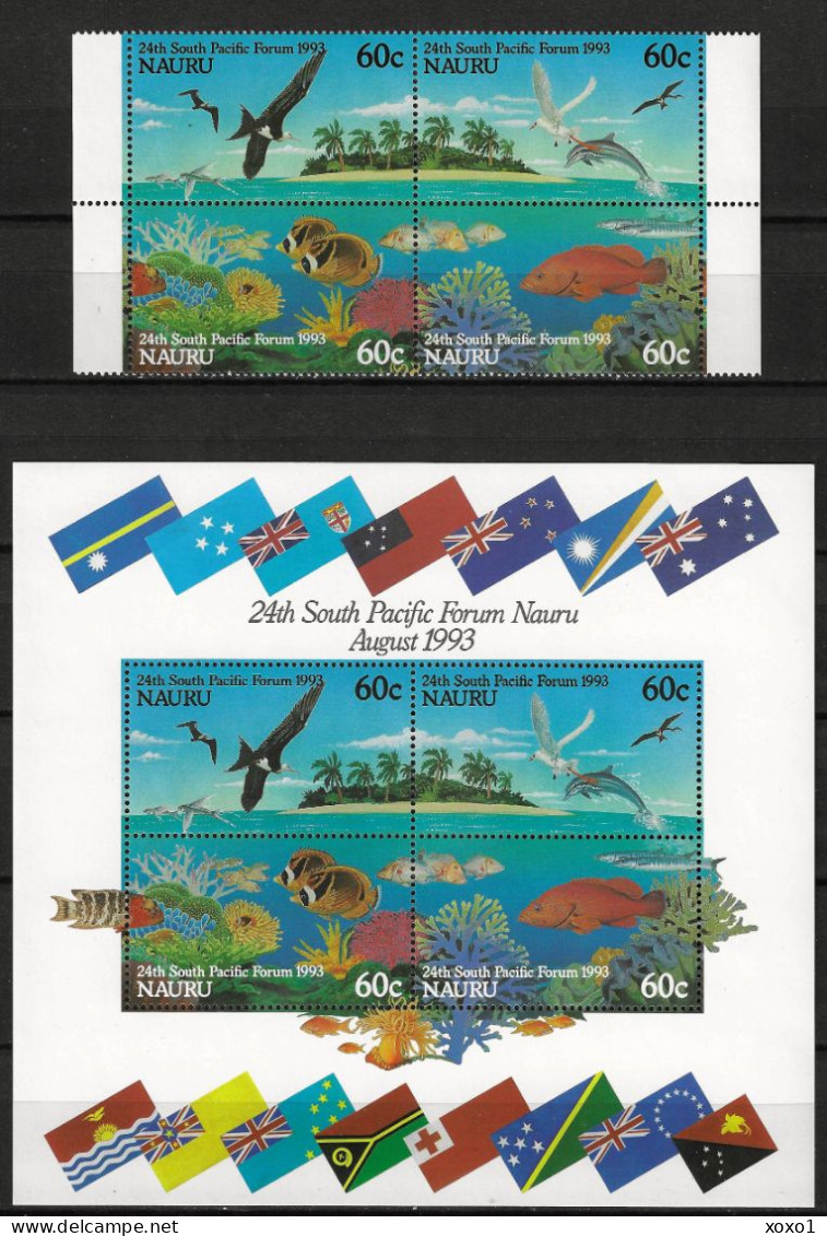 Nauru 1997 MiNr. 394 - 397 (Block 9)  Marine Life, Birds, South Pacific Forum  4v +1 S\sh MNH** 16.50 € - Nauru