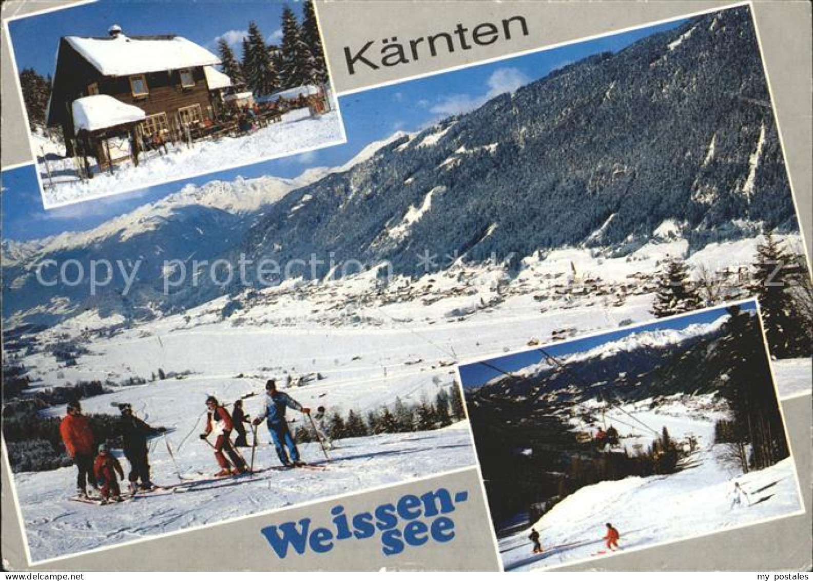 72094854 Weissensee Kaernten Panorama Skipisten Skilift Weissensee Kaernten - Weissensee