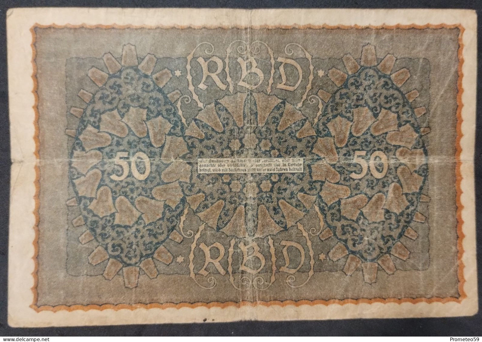 Alemania (Germany) – Billete Banknote De 50 Mark – 1919 - 50 Mark