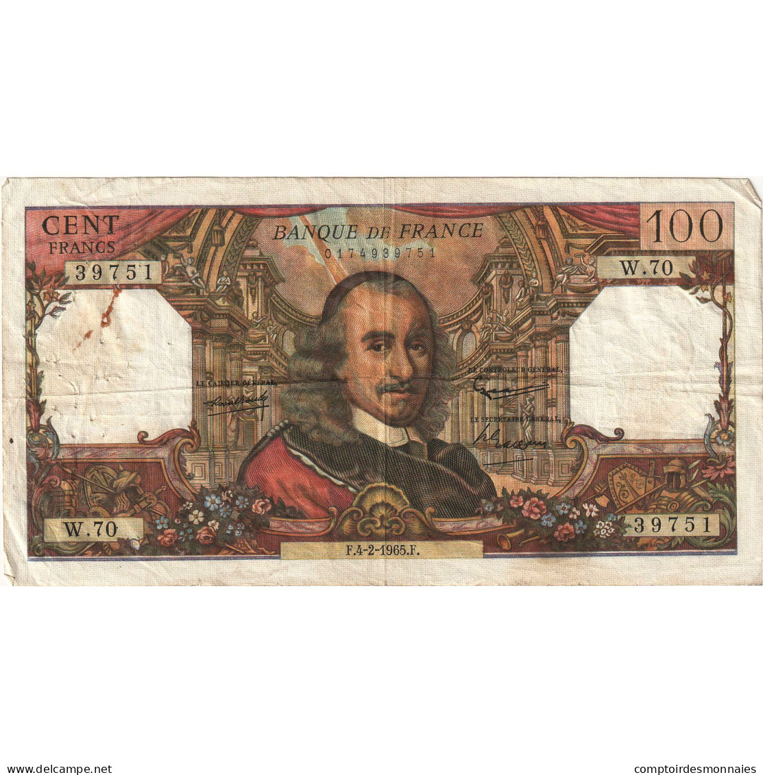 France, 100 Francs, Corneille, 1965-02-04, W.70, TB+ - 100 F 1964-1979 ''Corneille''
