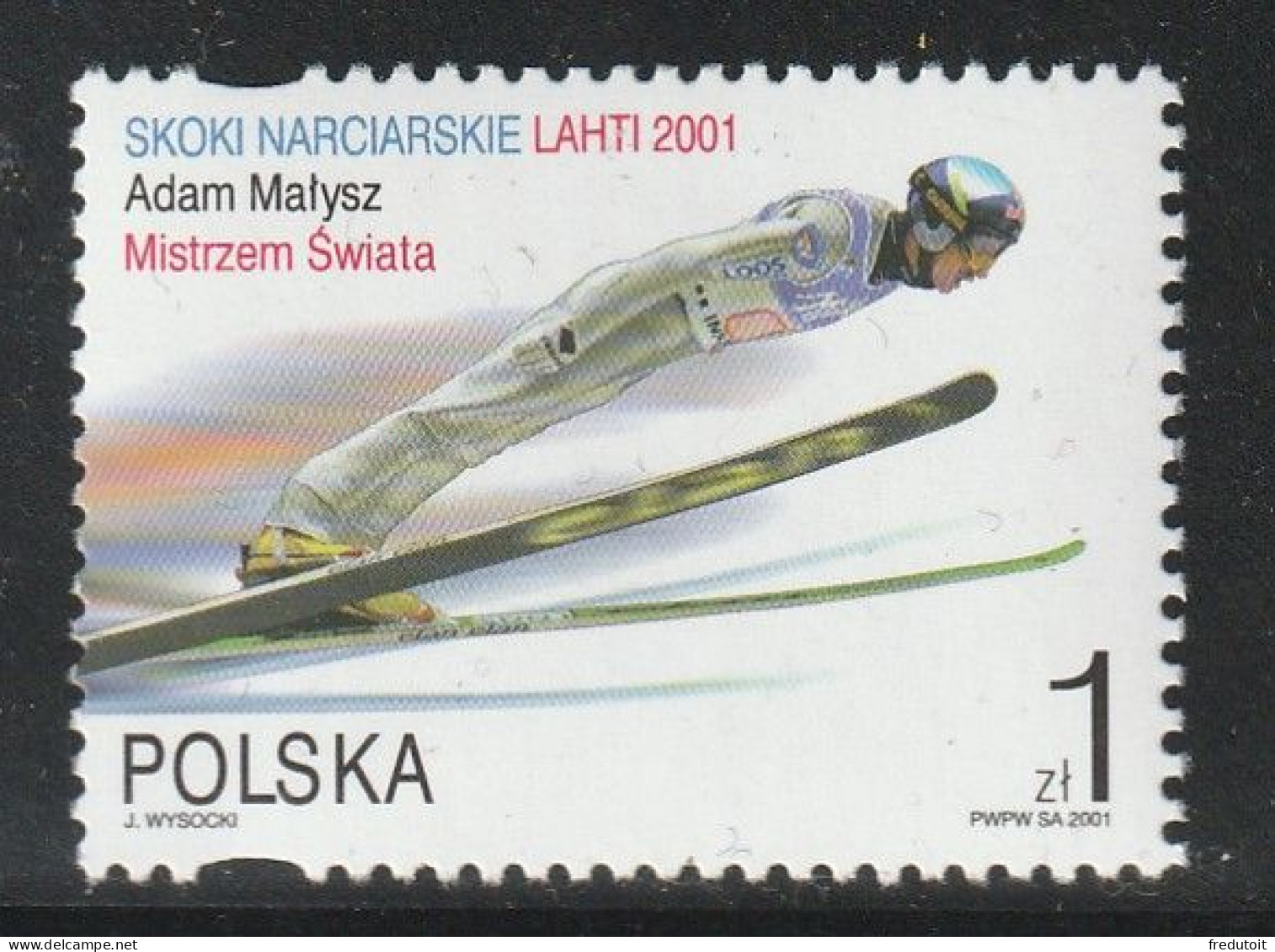 POLOGNE - N°3650 ** (2001) Championnat Du Monde De Saut à Ski : Mistrzem Swiata - Neufs