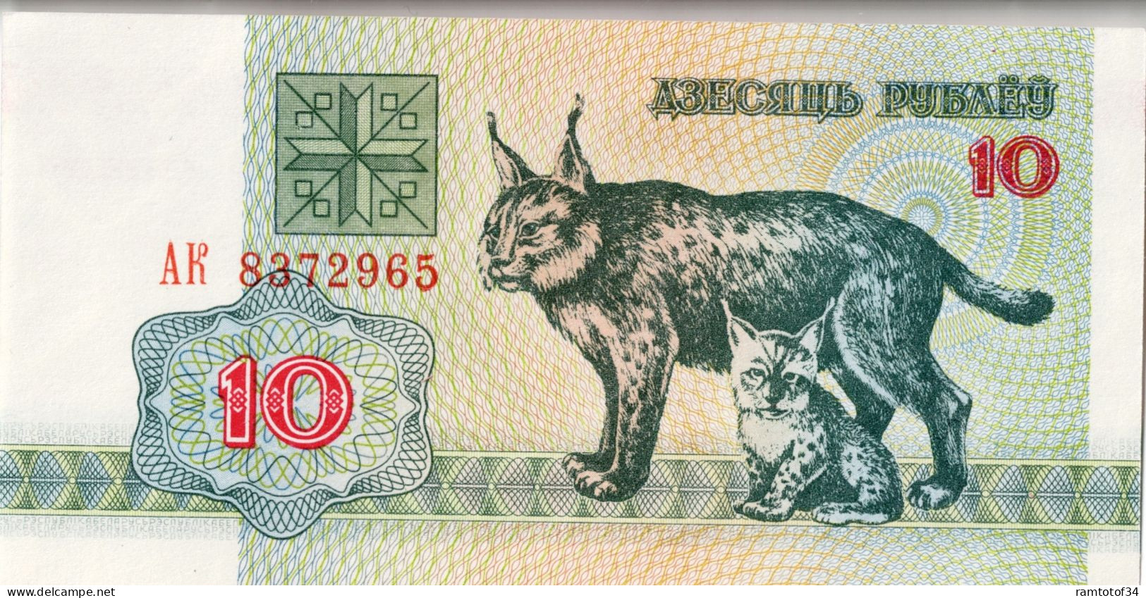 BIELORUSSIE - 10 Rublei 1992 UNC - Bielorussia