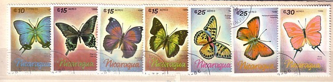 1986 Fauna  BUTTERFLY      7 V.- Used (O) NICARAGUA - Nicaragua