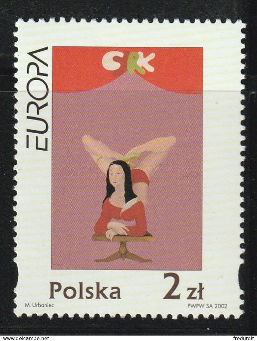 POLOGNE - N°3737 ** (2002) Europa : Le Cirque - Unused Stamps