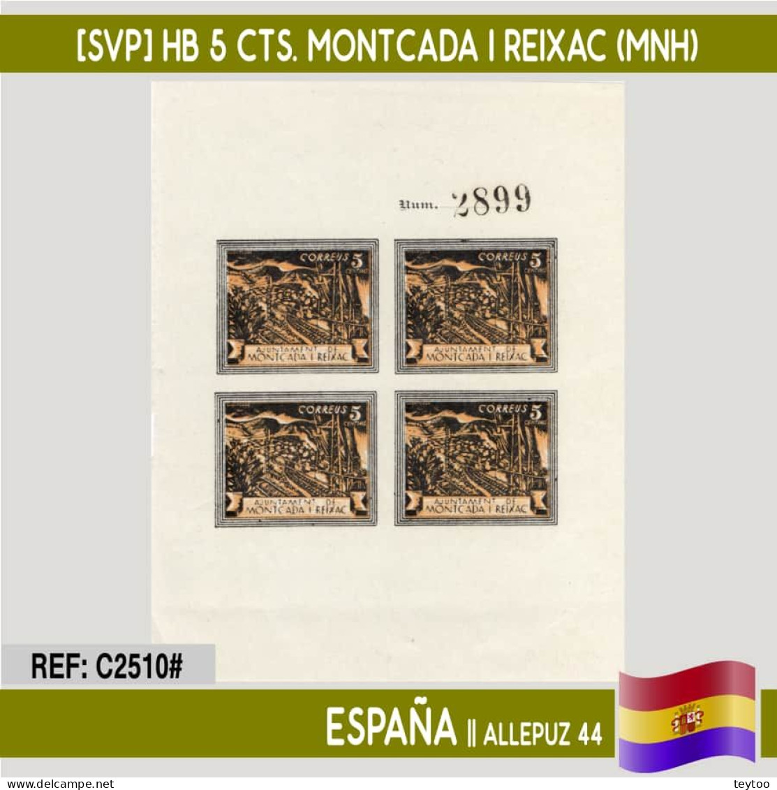 C2510# España [SVP] HB 5 Cts. Montcada I Reixac. Vías Del Tren (MNH) - Emissions Républicaines