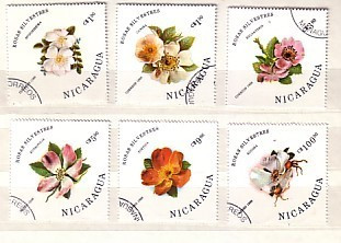 1986  FLOWERS - Roses Set Of 6 V.-used (O)  Nicaragua - Nicaragua