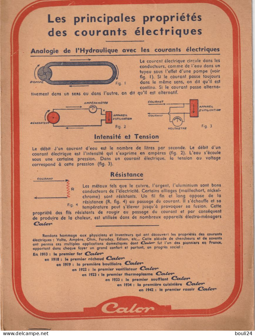 PROTEGE CAHIER ANCIEN CALOR  APPAREILS ELECTRO DOMESTIQUES  ELECTRICITE LESOT  ARRAS      VOIR VERSO - Protège-cahiers