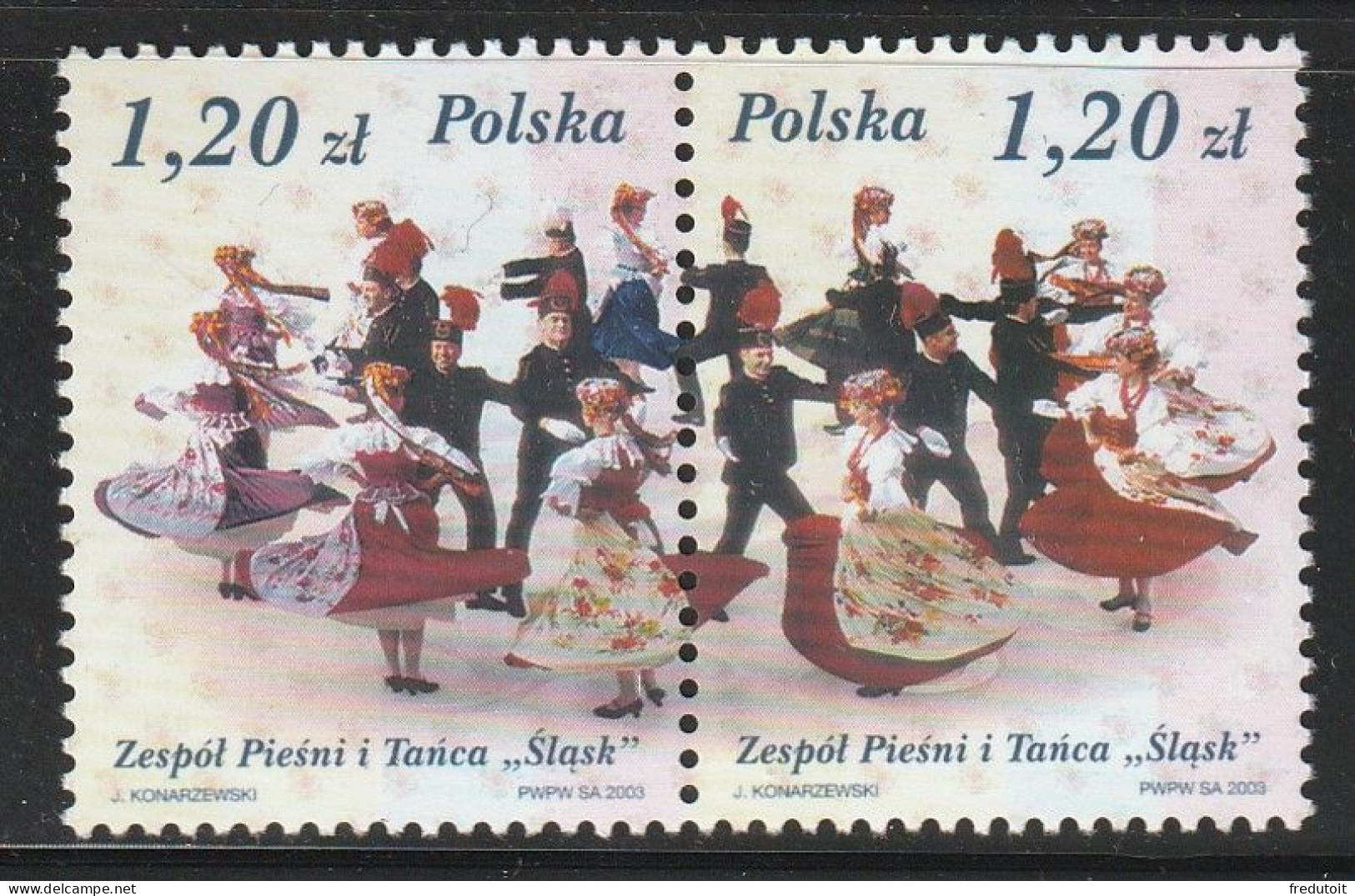 POLOGNE - N°3827/8 ** (2003) Danses - Neufs