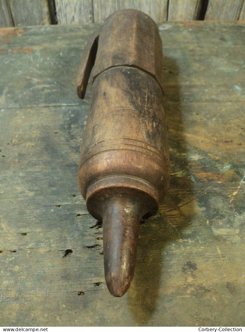 Ancien Coffin en Bois Porte Pierre à Aiguiser Objet de Métier Art Populaire.