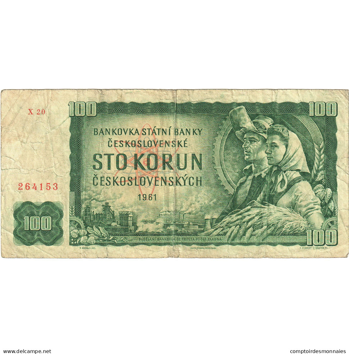 Billet, Tchécoslovaquie, 100 Korun, 1961, Undated (1961), KM:91c, AB - Tchécoslovaquie