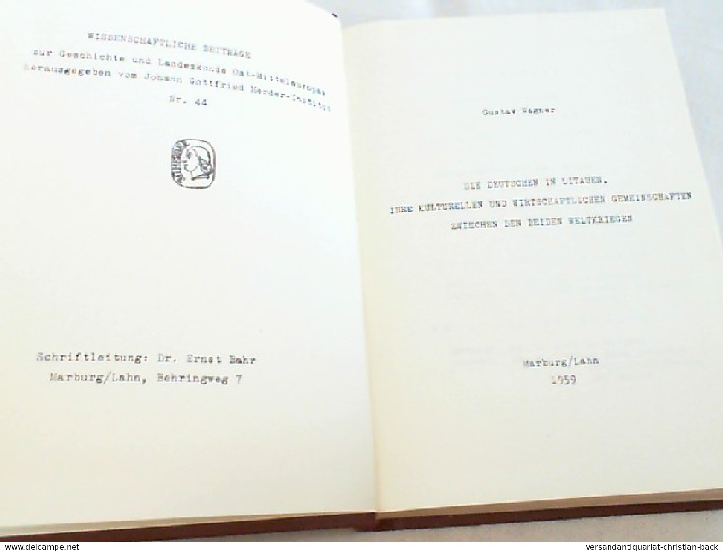 Die Deutschen In Litauen - Ihre Kulturellen Und Wirtschaftlichen Gemeinschaften Zwischen Den Beiden Weltkriege - Altri & Non Classificati