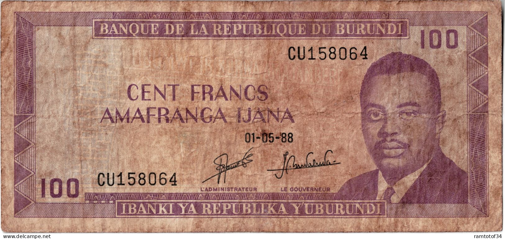 BURUNDI - 100 Francs 1988 - Burundi