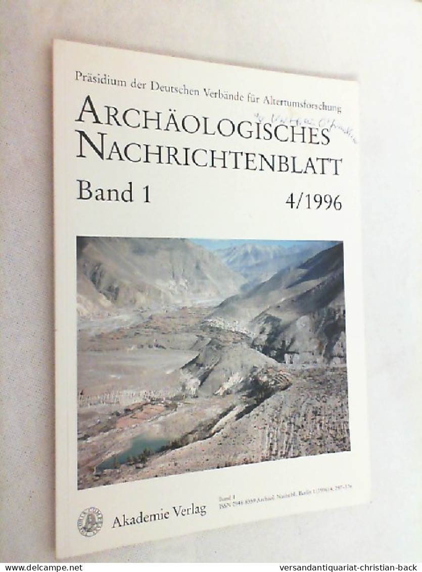 Archäologisches Nachrichtenblatt. Band 1 - Heft 4. 1996. - Arqueología