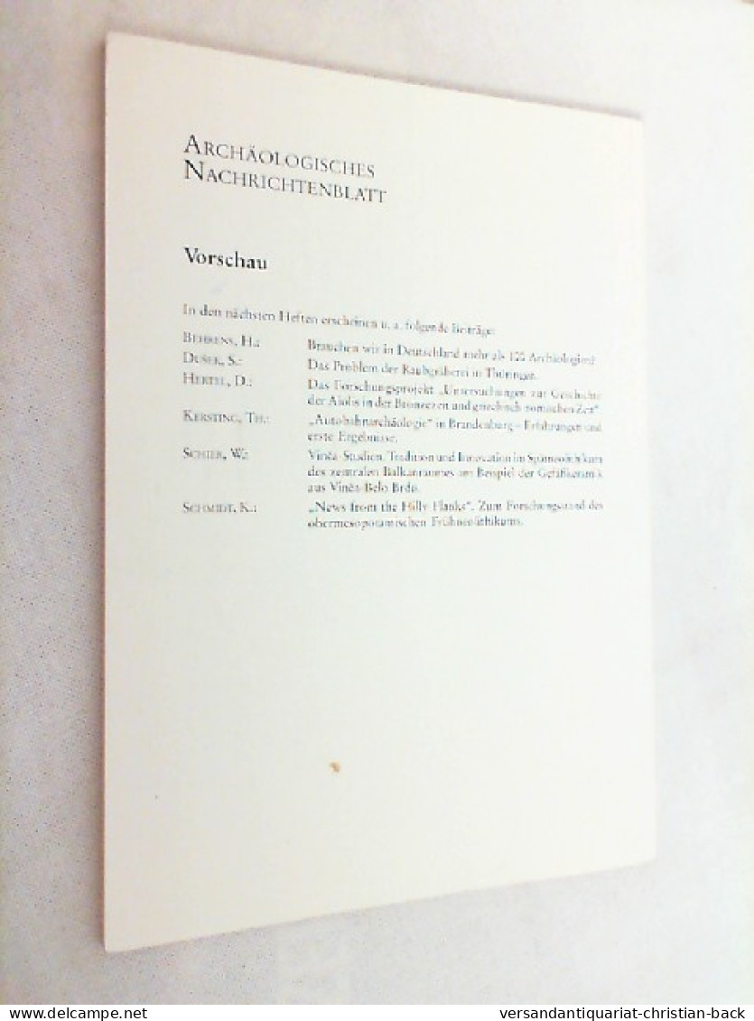 Archäologisches Nachrichtenblatt. Band 1 - Heft 4. 1996. - Archäologie