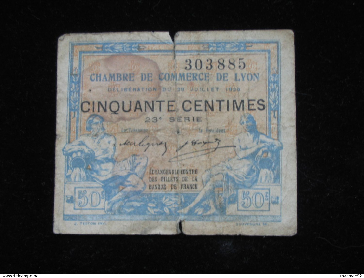 50 Centimes Chambre De Commerce De LYON 1920  **** EN ACHAT IMMEDIAT **** - Chambre De Commerce