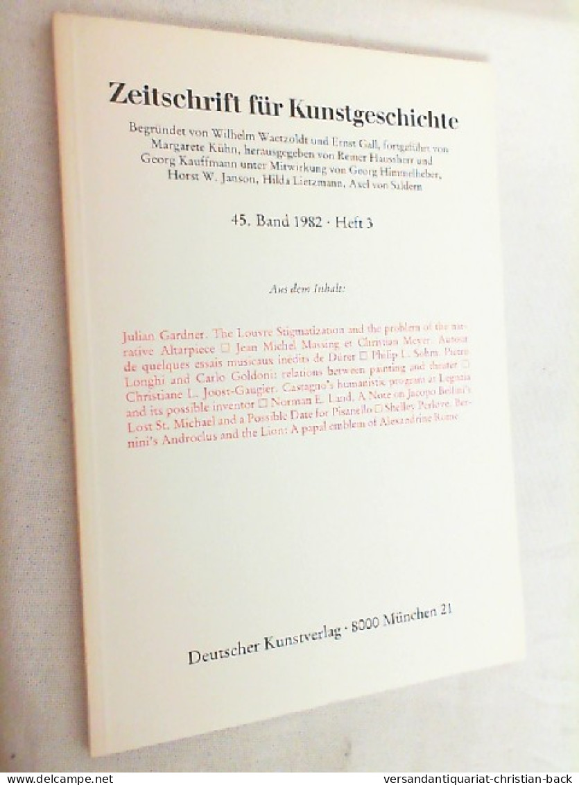 Zeitschrift Für Kunstgeschichte; 45. Band 1982, Heft 3 - Kunstführer