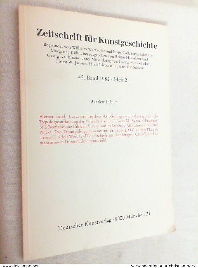 Zeitschrift Für Kunstgeschichte; 45. Band 1982, Heft 2 - Kunstführer