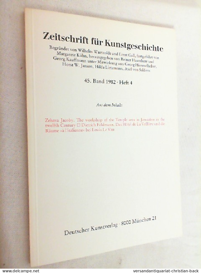 Zeitschrift Für Kunstgeschichte; 45. Band 1982, Heft 4 - Kunstführer