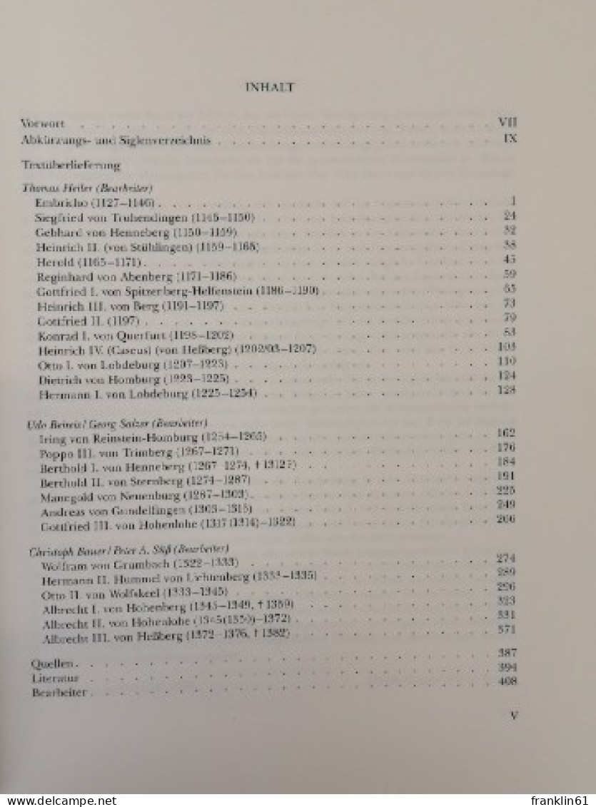 Lorenz Fries. Chronik Der Bischöfe Von Würzburg 742 - 1495. Band II.. Von Embricho Bis Albrecht III. Von Hes - Other & Unclassified