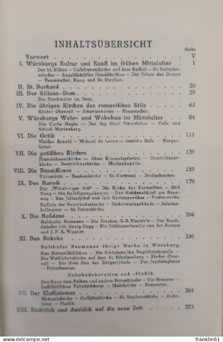 Würzburg. Berühmte Kunststätten Band 54. - Architecture