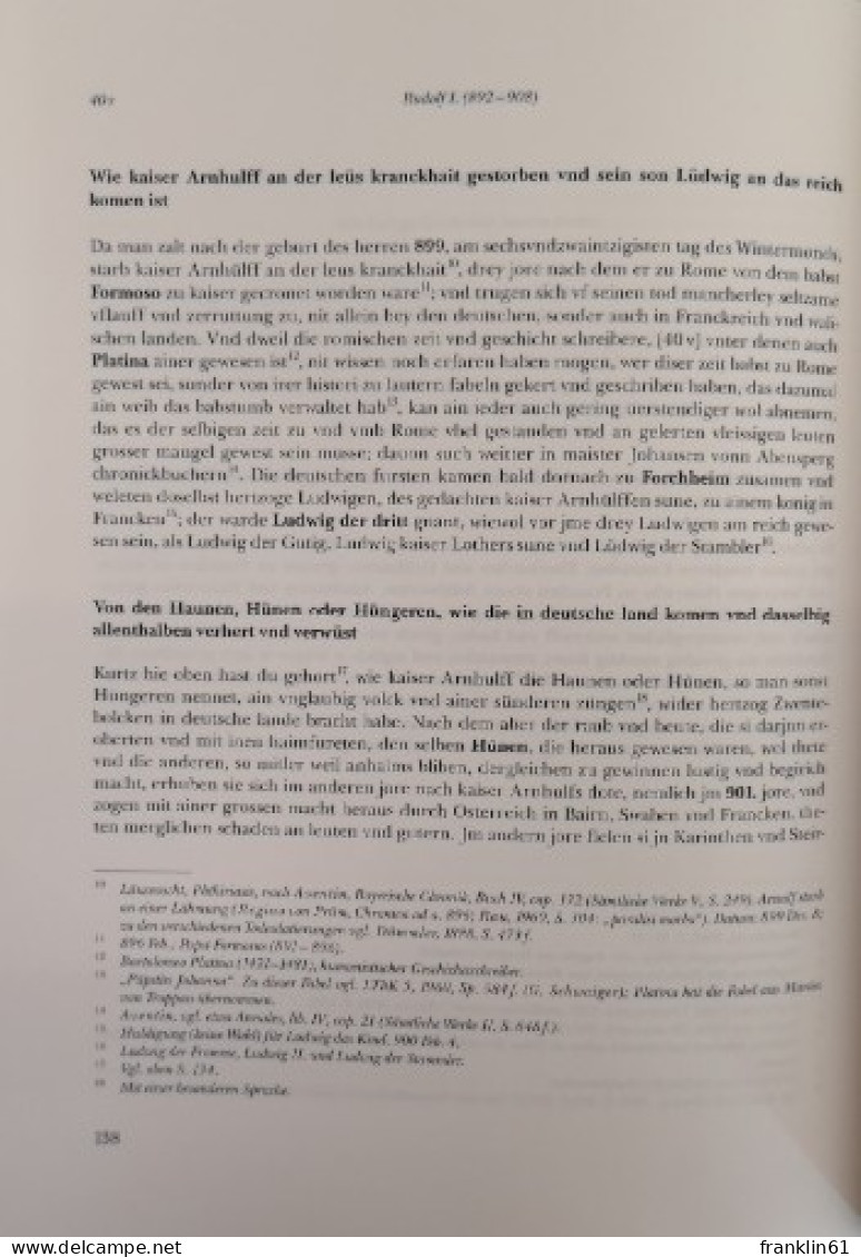 Lorenz Fries. Chronik der Bischöfe von Würzburg 742 - 1495. Band I., Von den Anfängen bis Rugger 1125.