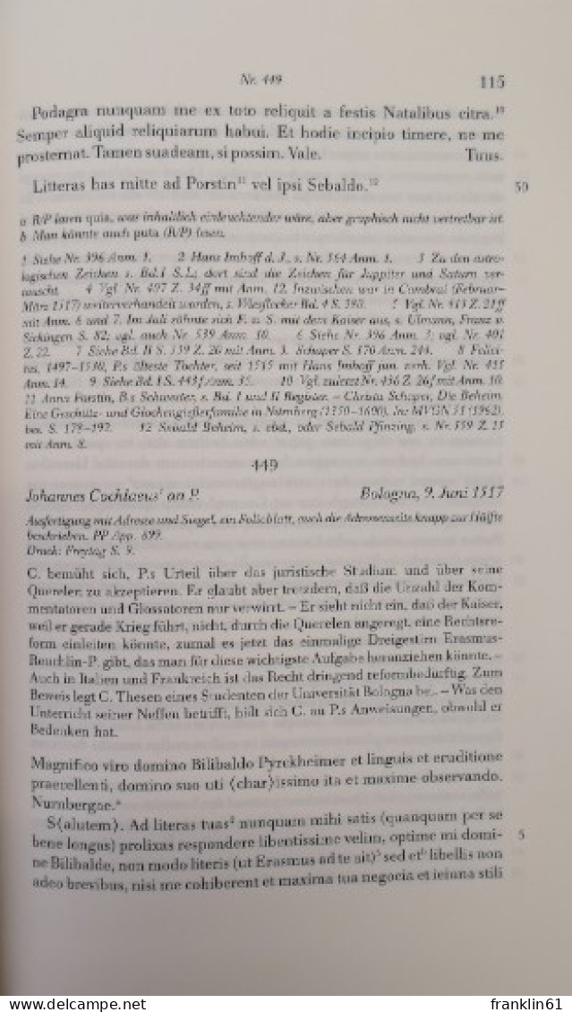 Willibald Pirckheimers Briefwechsel. III. Band. - 4. Neuzeit (1789-1914)