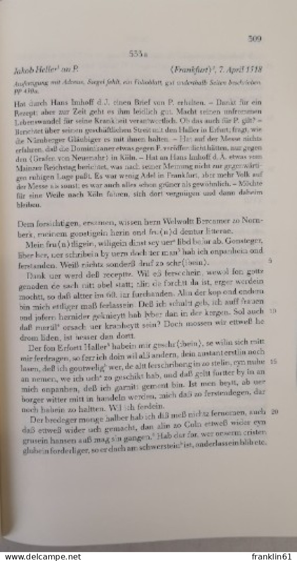 Willibald Pirckheimers Briefwechsel. III. Band. - 4. Neuzeit (1789-1914)