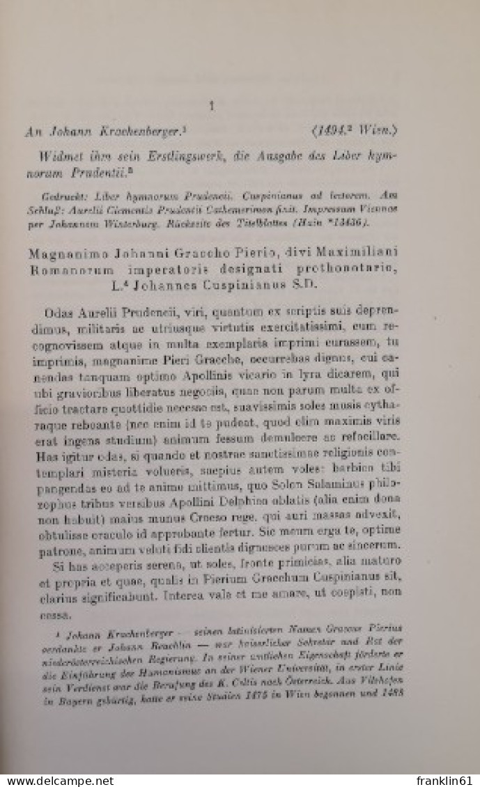 Johann Cuspinians Briefwechsel. - 4. Neuzeit (1789-1914)