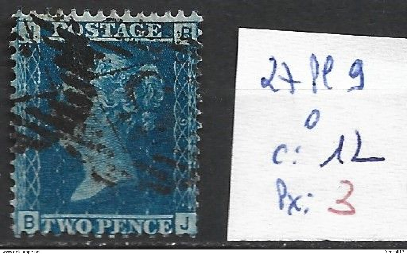 GRANDE-BRETAGNE 27 Planche 9 Oblitéré  Côte 12 € - Used Stamps