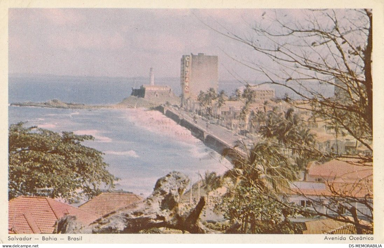 Brazil -Salvador , Bahia - Avenida Oceanica Old Postcard Lighthouse - Salvador De Bahia
