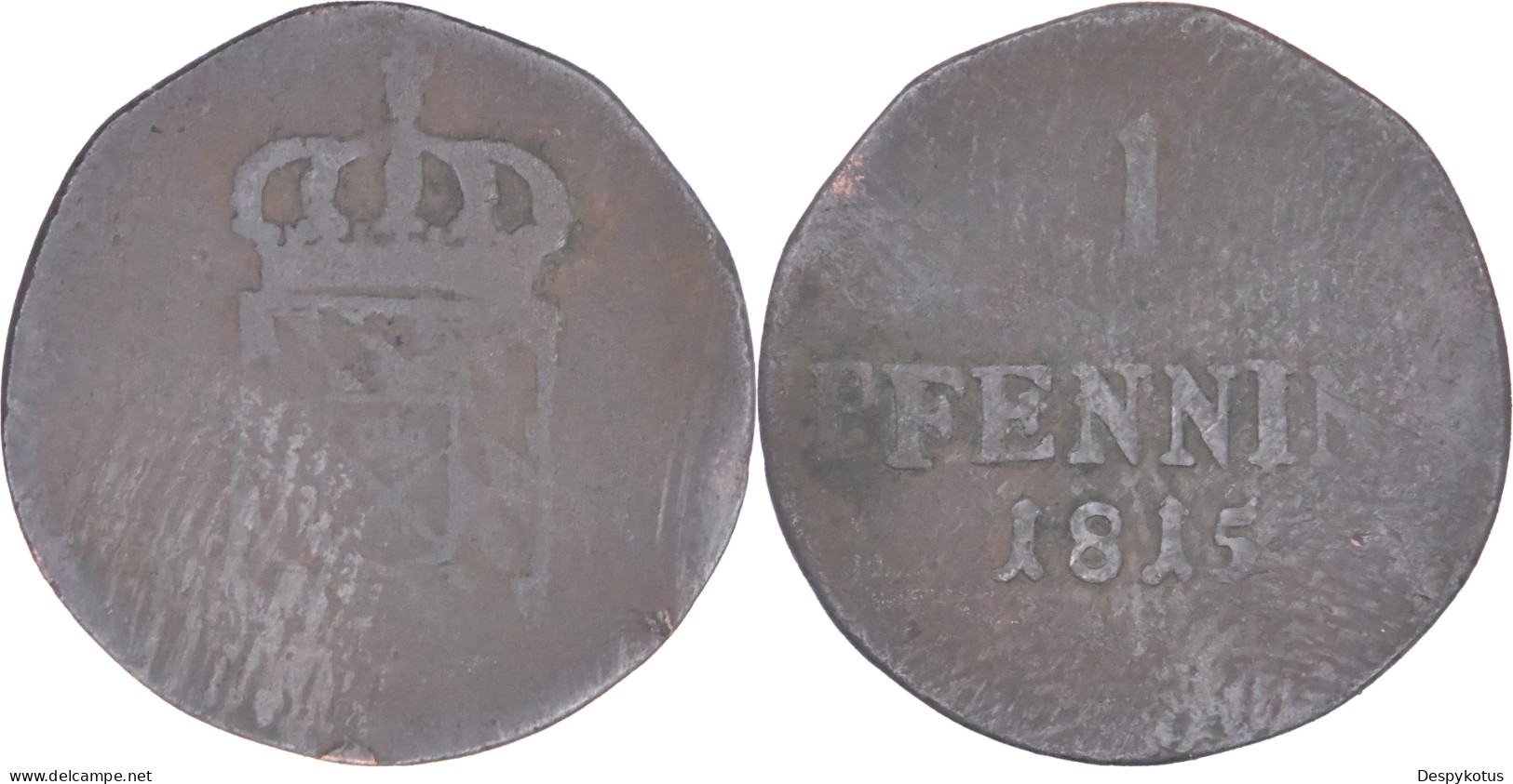 ALLEMAGNE - Royaume De Bavière - 1815 - 1 Pfenning - Maximilien I Joseph - KM#680 - 17-290 - Taler Et Doppeltaler